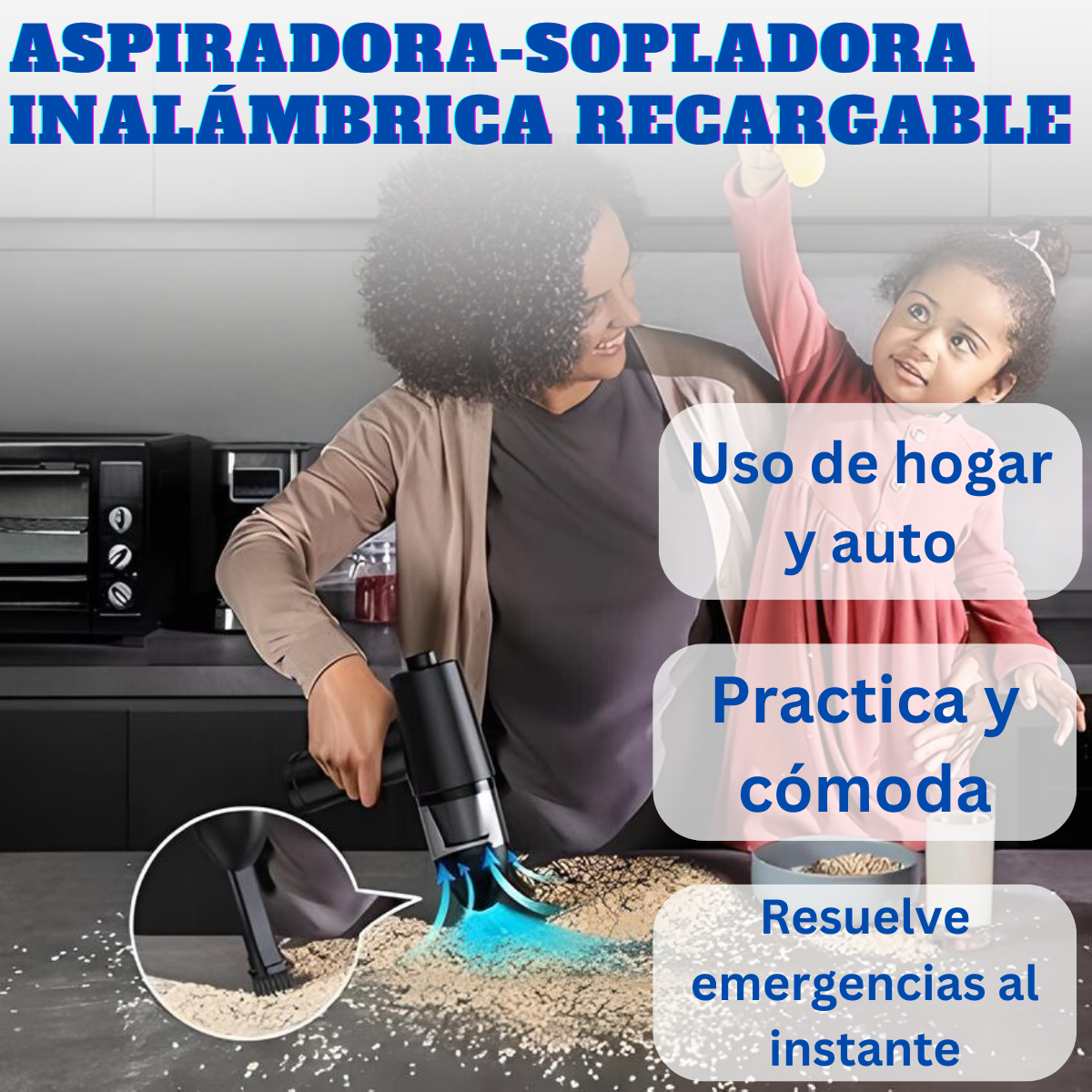 Aspiradora Sopladora Inalámbrica Para Auto Recargable Manual