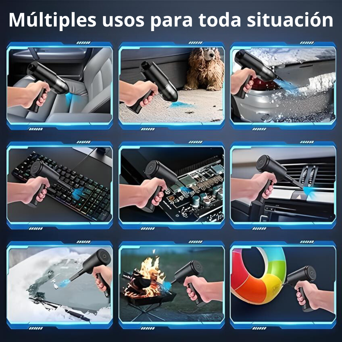Aspiradora Sopladora Inalámbrica Para Auto Recargable Manual