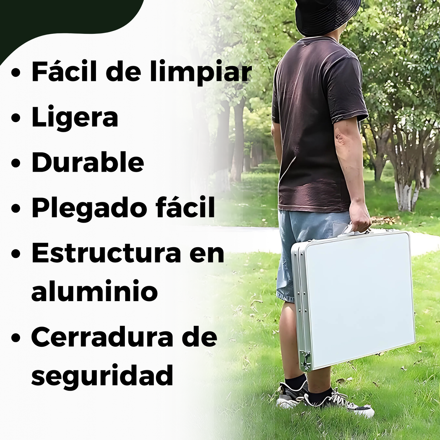 Mesa Plegable Desarmable De Camping Jardín Feria Tipo Valija