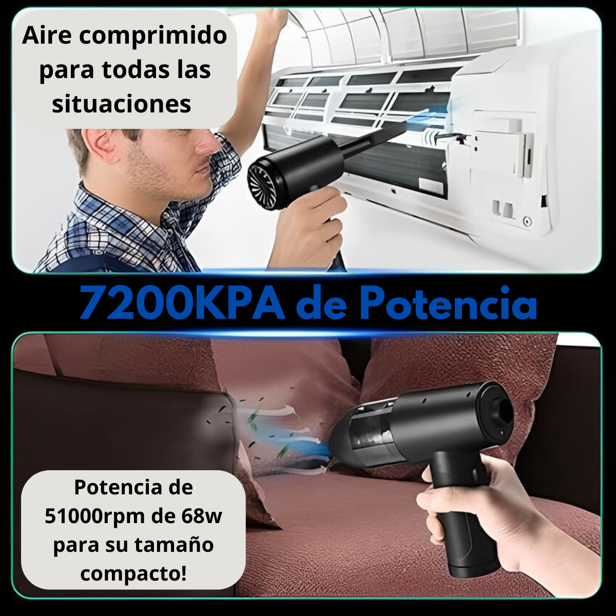 Aspiradora Sopladora Inalámbrica Para Auto Recargable Manual