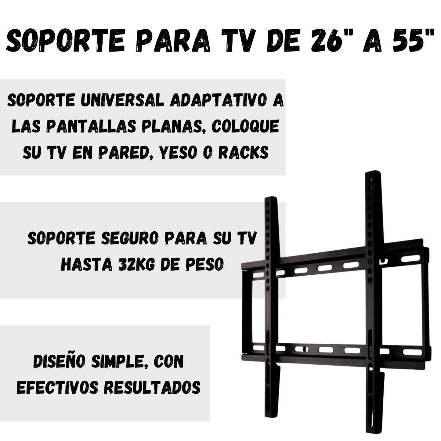 Soporte Para Tv Led Televisores 26 A 55 Soporte Fijo Pared