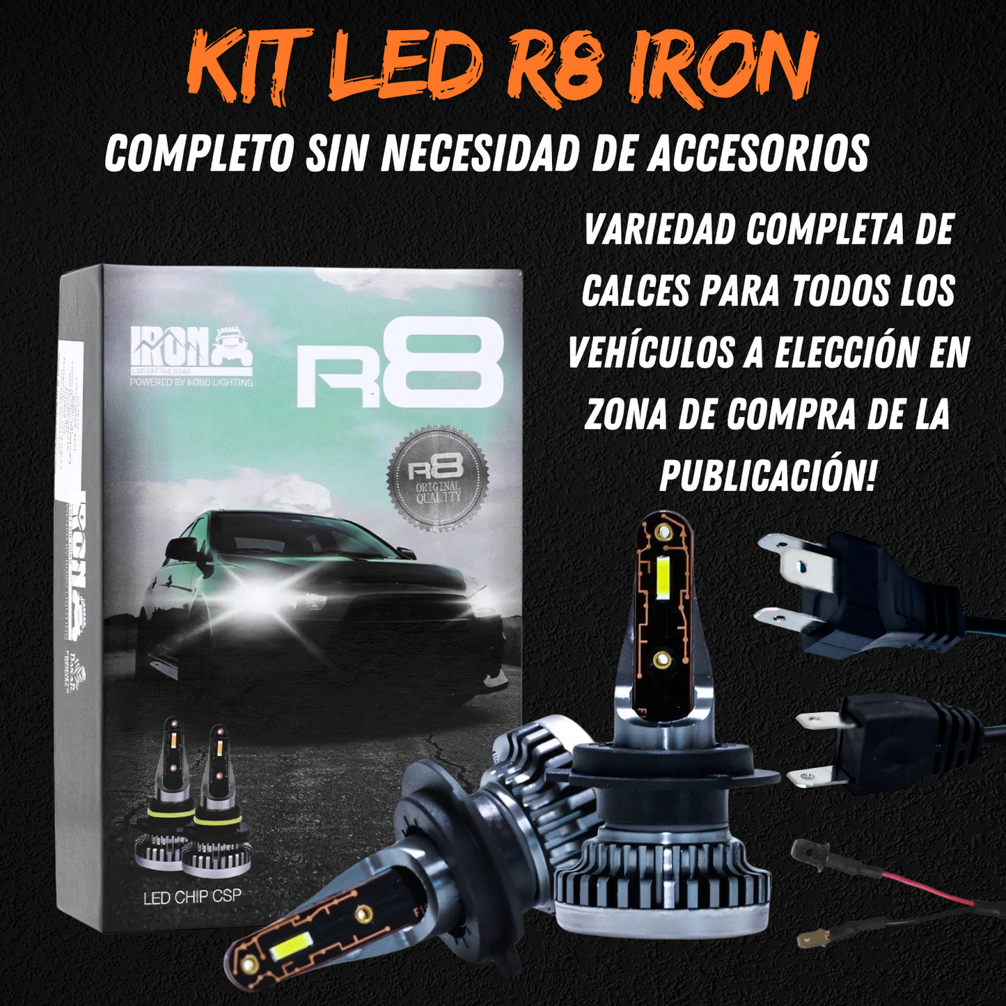 Kit Lámparas Cree Led De Auto R8 Dakar Alto Brillo H1 H4 H7