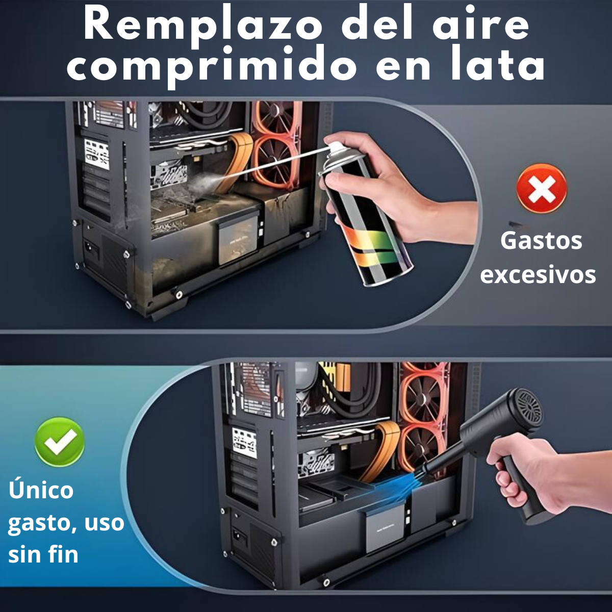 Aspiradora Sopladora Inalámbrica Para Auto Recargable Manual