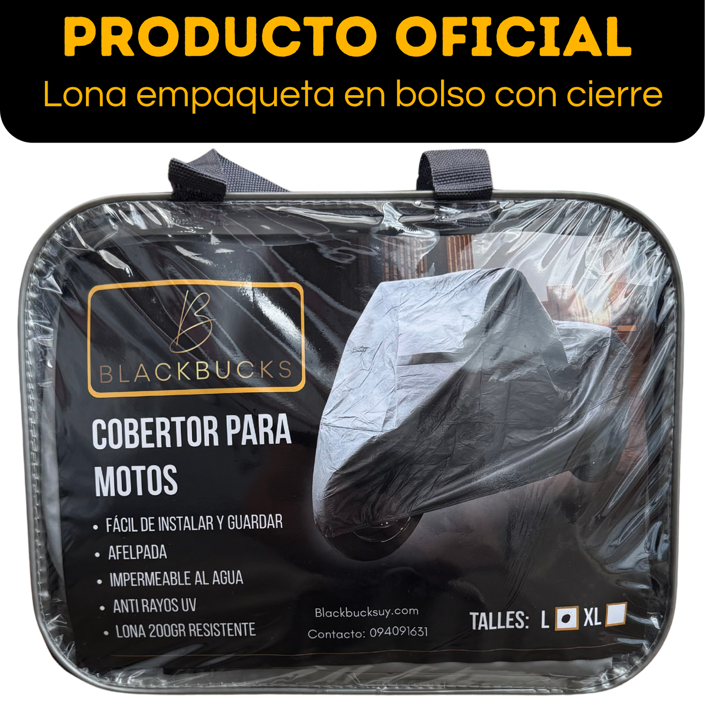 Funda Cubre Moto Lona Impermeable Afelpada Cobertor De Motos BLACKBUCKS