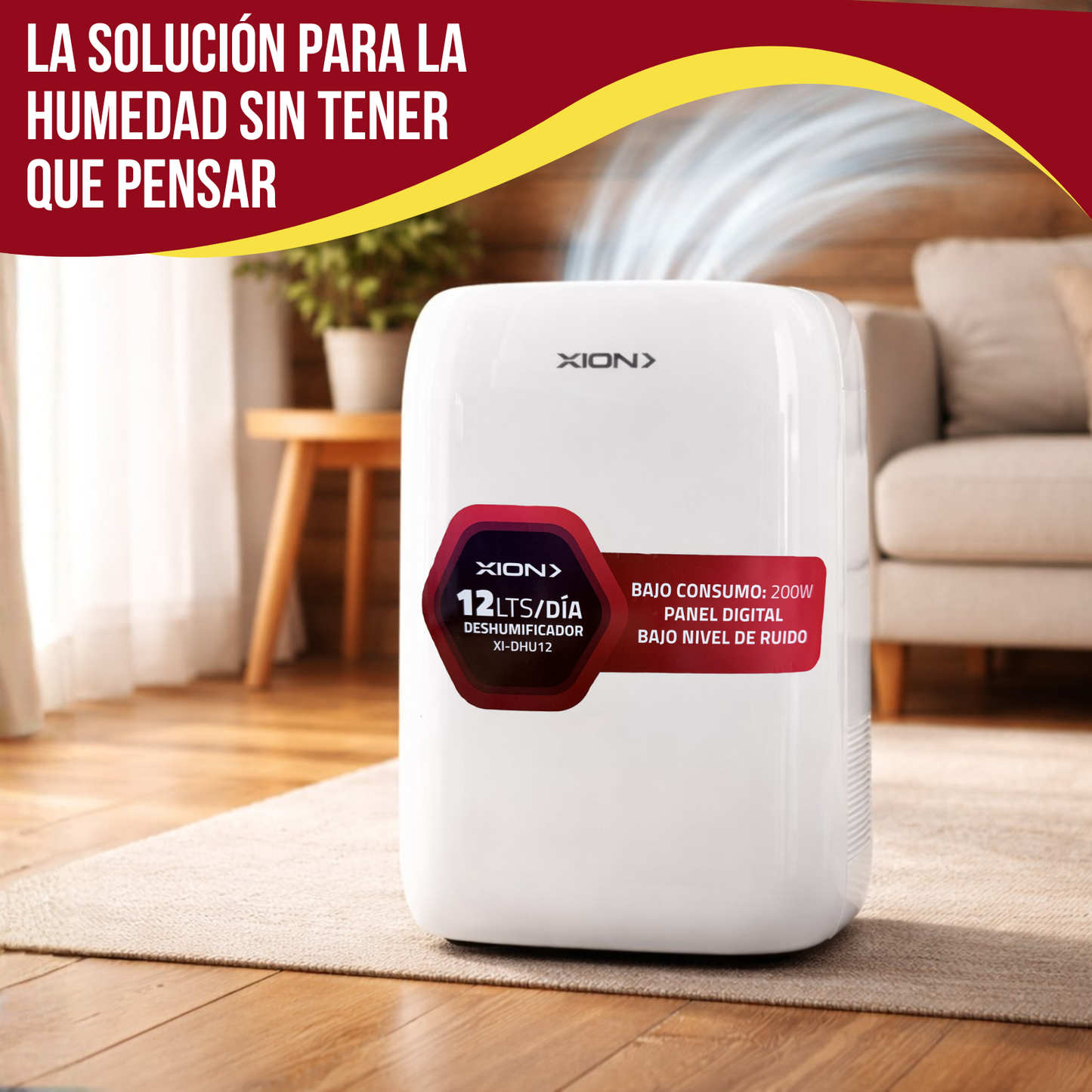 Deshumidificador De Aire Quita Humedad Hogar Baño 12lts Día