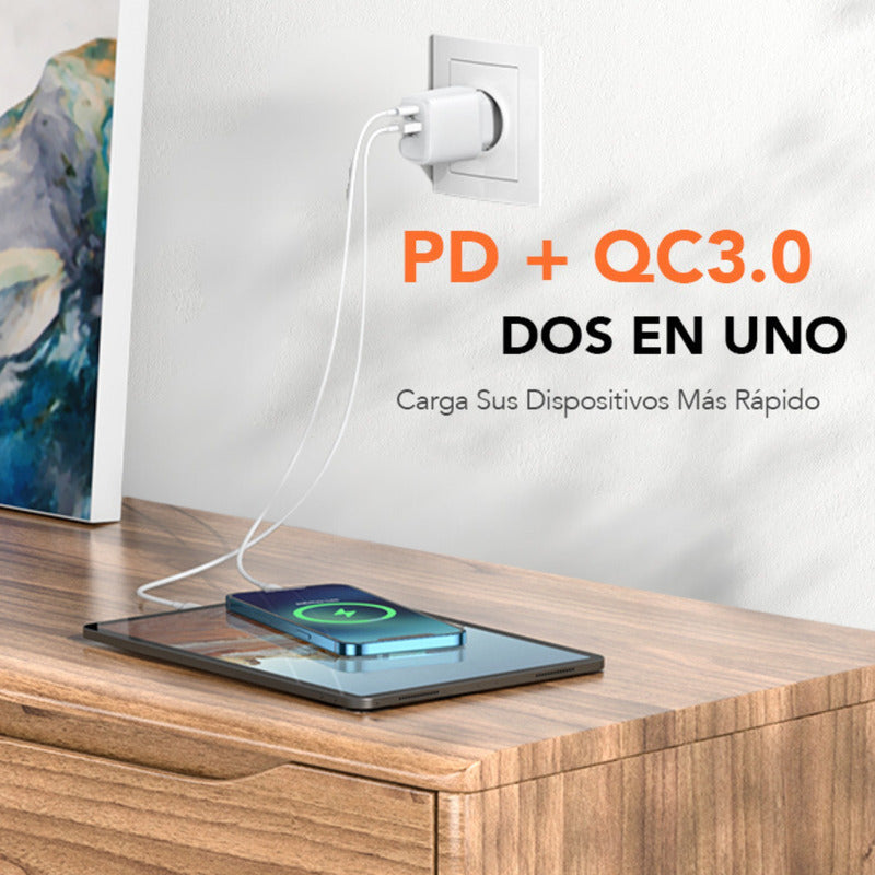 Cargador Adaptador Carga Rápida Usb Tipo C Compatible iPhone