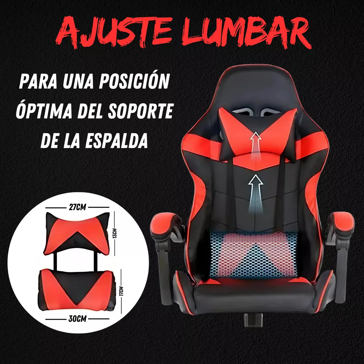 Silla Gamer De Escritorio Ergonomica Apoyo Lumbar Giratoria
