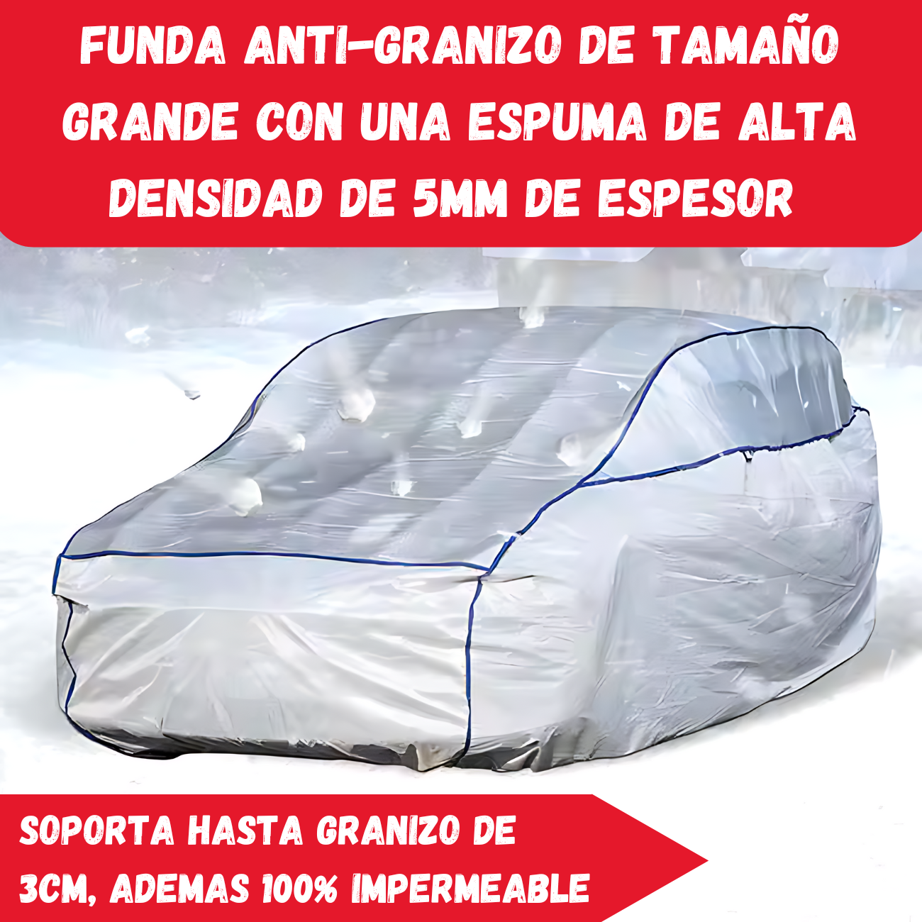 Funda Cubre Auto Antigranizo Lona Impermeable Cobertor Autos