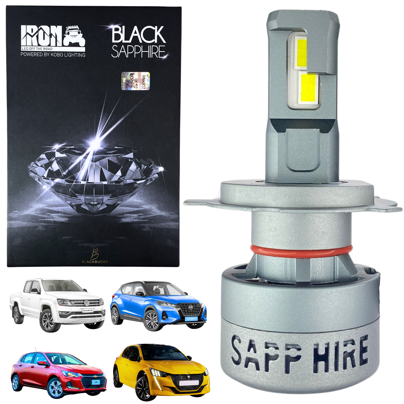 Kit Lamparas Led Auto Cree Led Black Sapphire Ir100 Dakar H1 H4 H7 H11