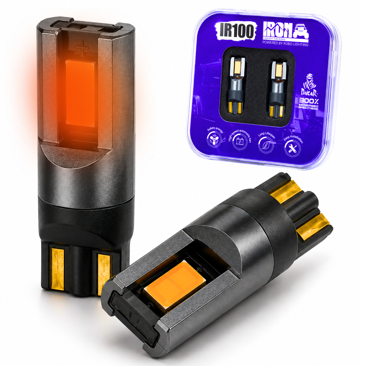 Lampara Led COLOR AMBAR Para Auto T10 Ir100 Posición Matrícula 12v W5w