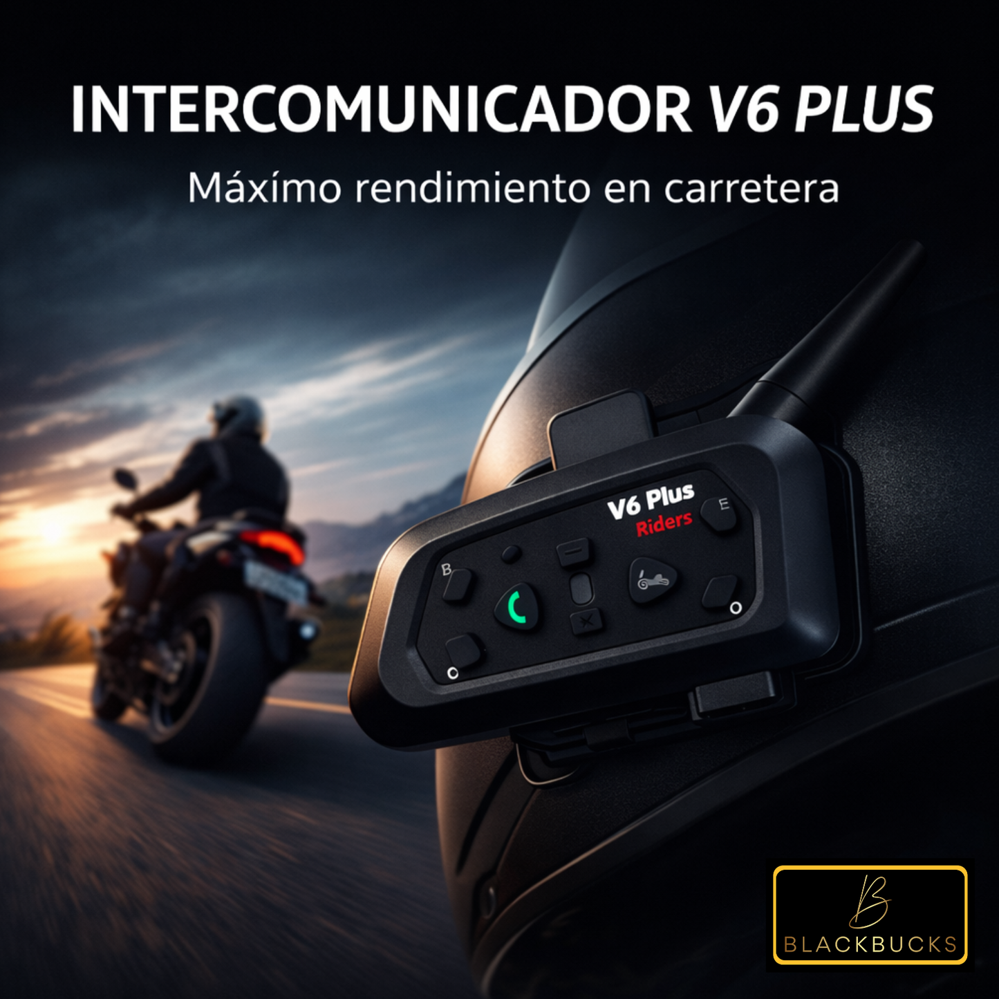 Intercomunicador Casco Motos Llamadas Bluetooth Manos Libres V6 PLUS