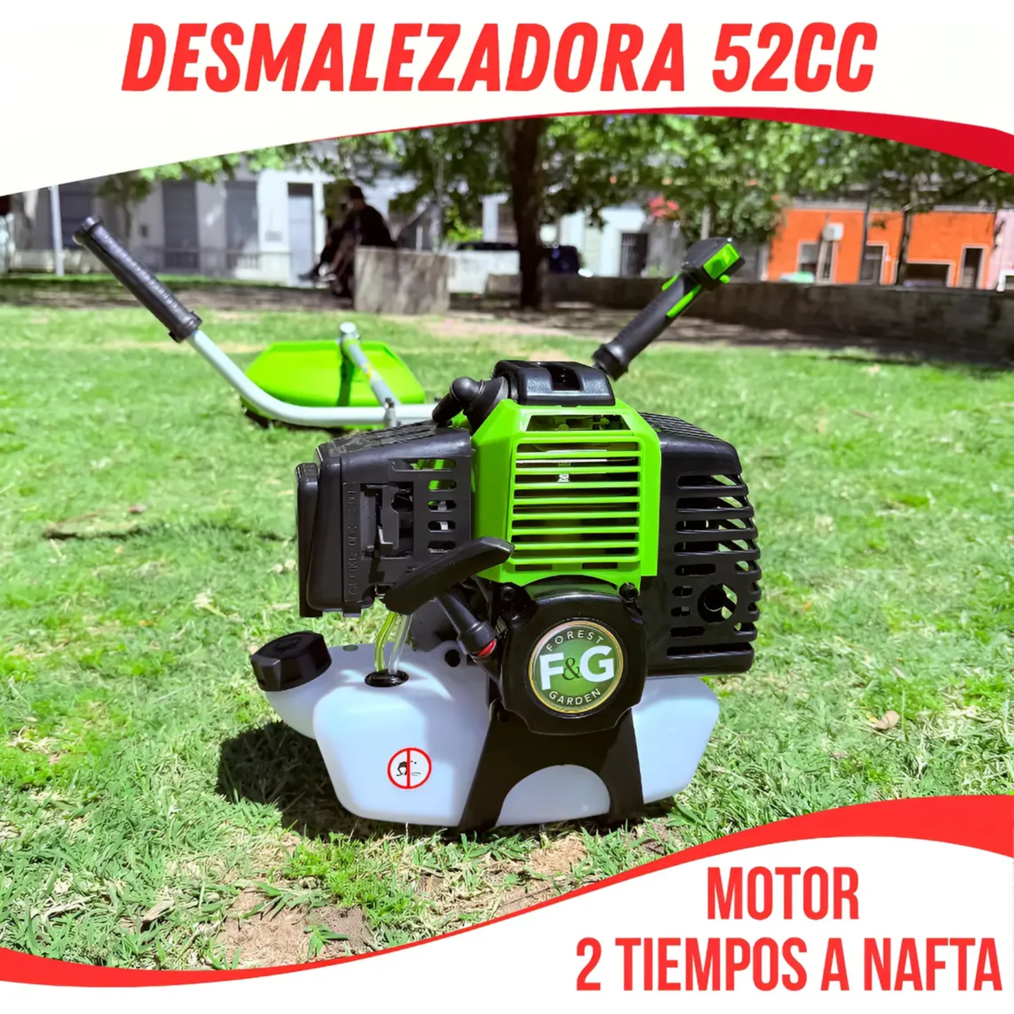 Desmalezadora Cortadora De Pasto Bordeadora A Nafta 52cc Forest y Garden