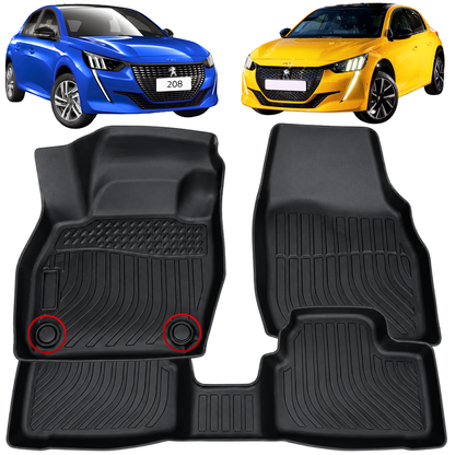Alfombra PEUGEOT 208 Bandeja Rígida 5d Bandeja De Piso Auto Set alfombras TPE RÍGIDO