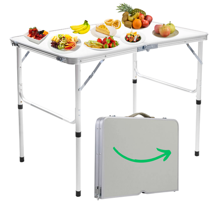 Mesa Plegable Desarmable De Camping Jardín Feria Tipo Valija