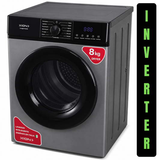Secarropas Inverter 8kg Secadora Ropa Bajo Consumo Xion Gris