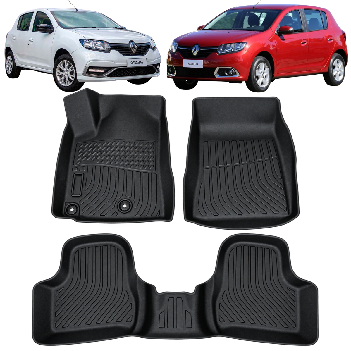 Alfombra Renault Sandero Bandeja Rígida 5D Bandeja de piso para auto