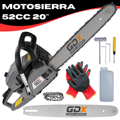 Motosierra A Nafta 52cc 2.5hp A Cadena Espada 20 Motosierra