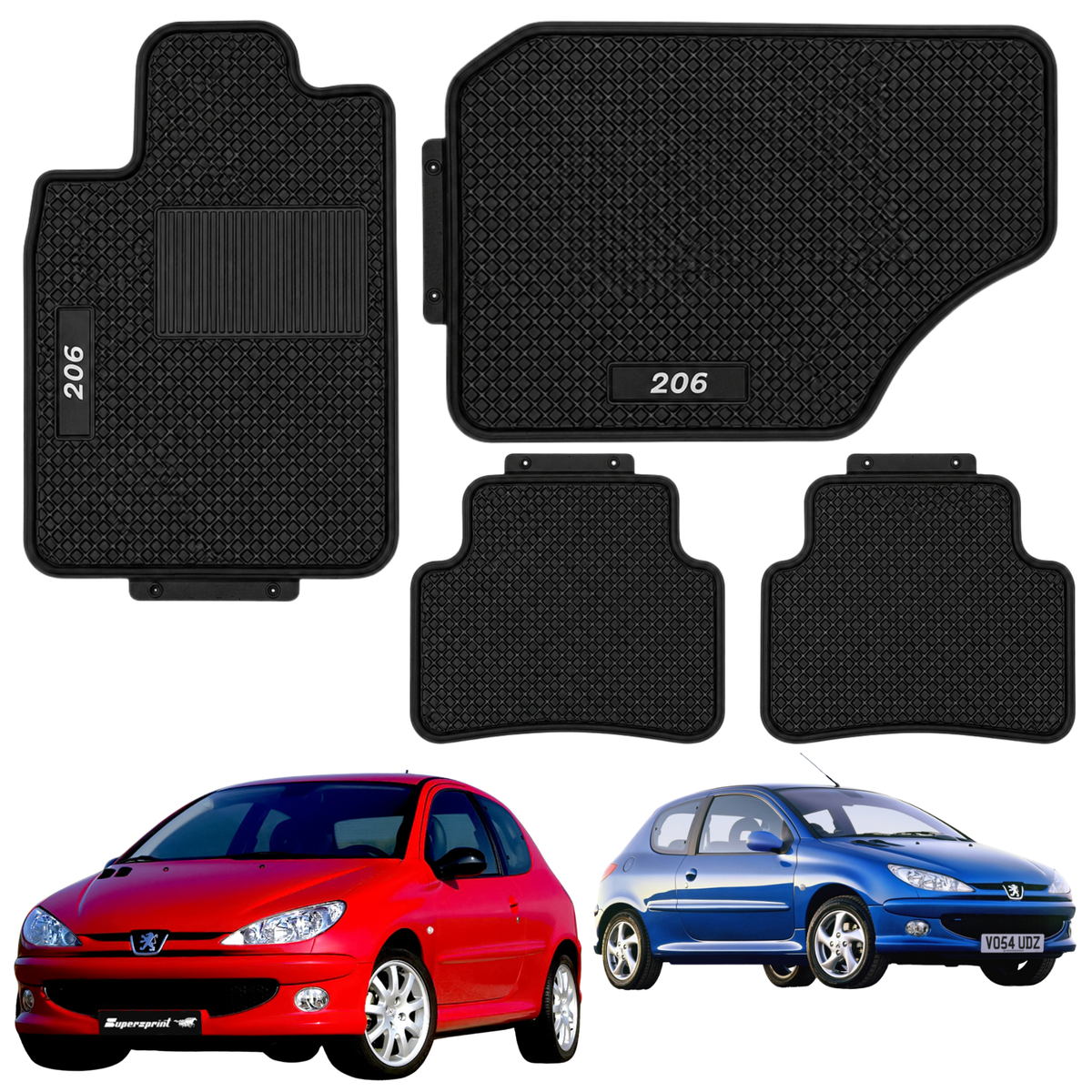 Alfombra Auto Peugeot 206 Juego Específico En Goma Calidad
