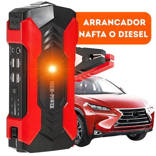Arrancador Cargador Batería De Autos Portátil Nafta O Diesel