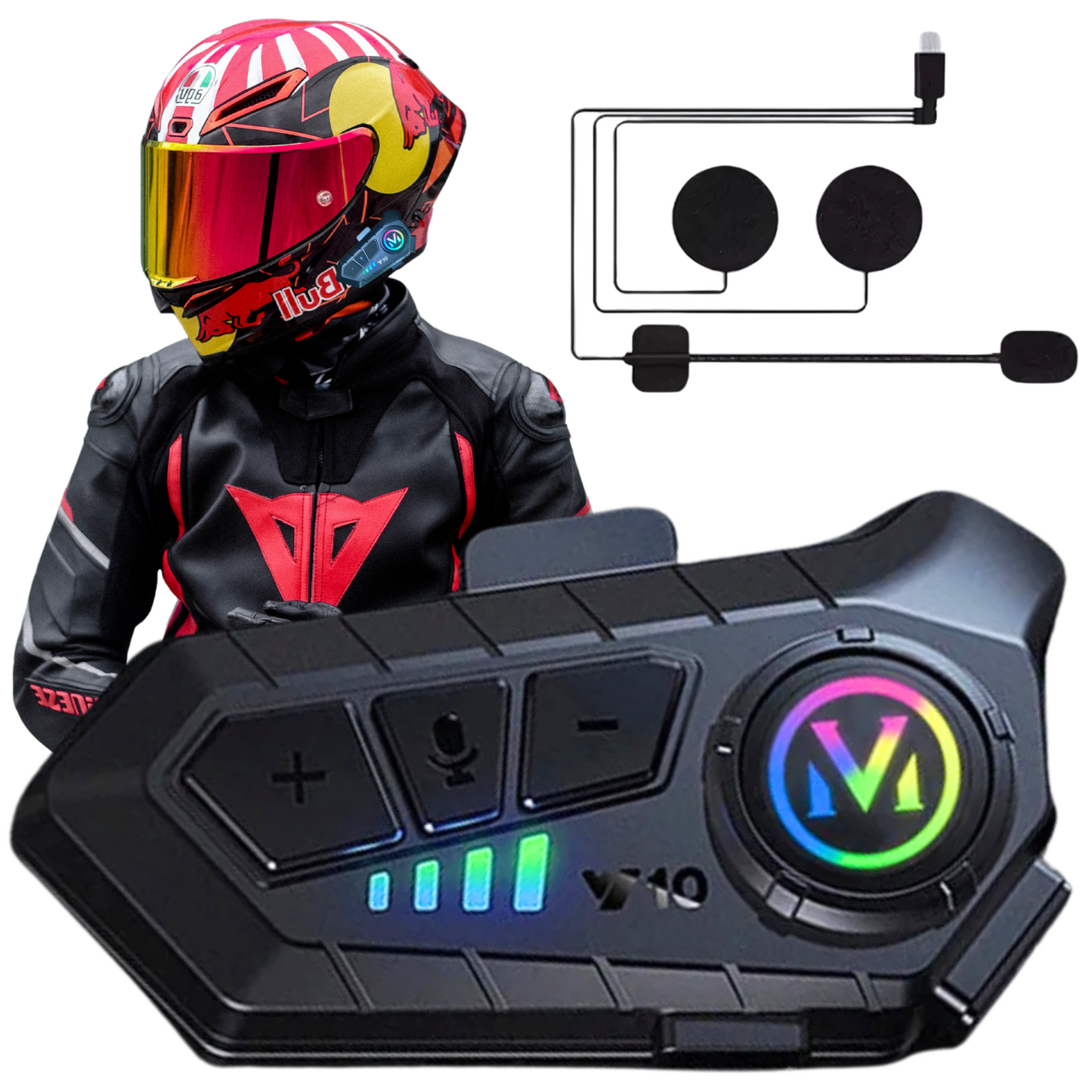 Intercomunicador Moto Casco Inalámbrico Bluetooth Llamadas