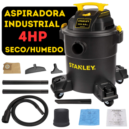 Aspiradora Industrial Profesional Stanley De Tacho Sin Bolsa POLVO Y AGUA