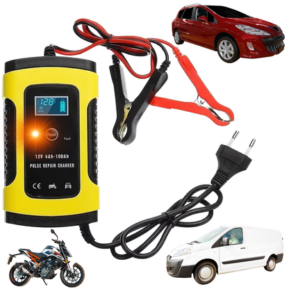 Cargador De Baterías De Autos Motos 12v Portátil Automático