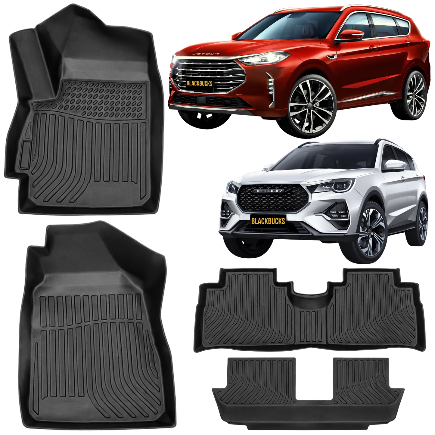 Juego Alfombra Jetour X70-x70plus Bandeja Rígida 5d Auto Suv Set de alfombras TPE