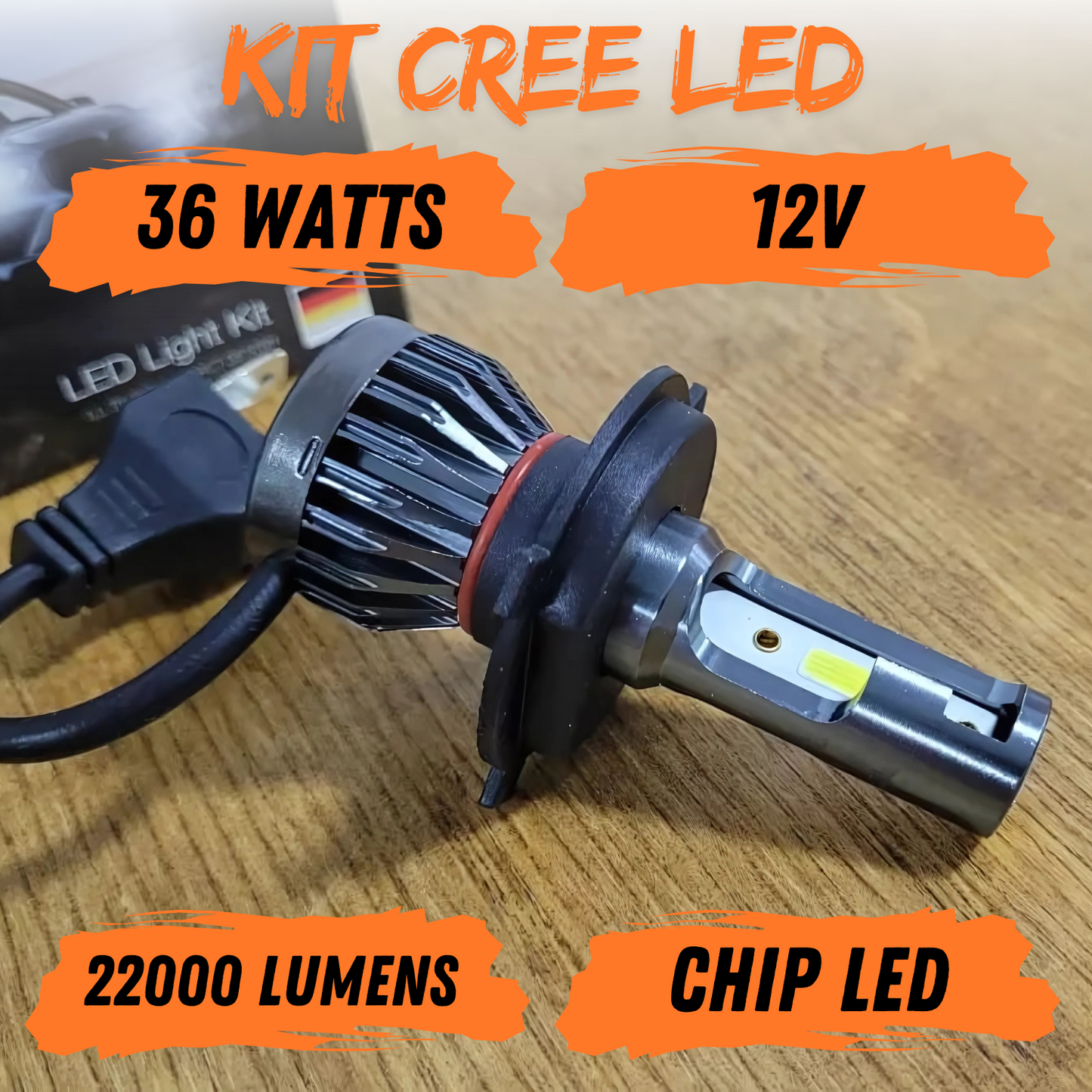 Lampara Led Para Auto Y3 6500k Kit Cree Led H1 H4 H7 Potente