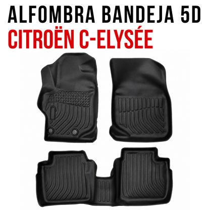 Juego Alfombra Auto Bandeja Rígida Peugeot 301/Citroën C-Elysée Set completo bandejas rígidas