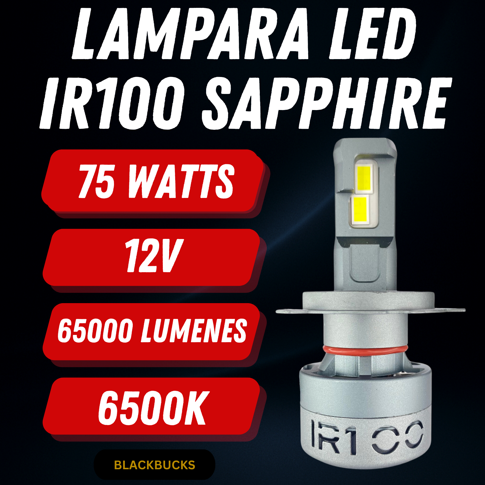 Kit Lamparas Led Auto Cree Led Black Sapphire Ir100 Dakar H1 H4 H7 H11