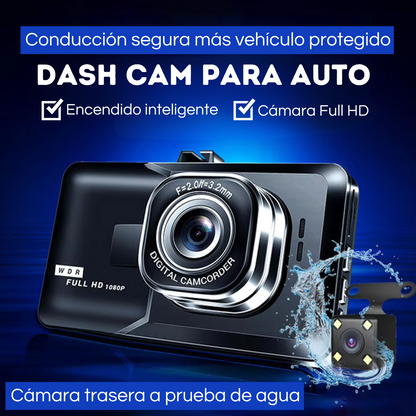 Cámara Para Auto Dashcam Grabadora Retrovisor Cámara Trasera