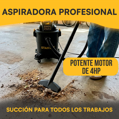 Aspiradora Industrial Profesional Stanley De Tacho Sin Bolsa POLVO Y AGUA