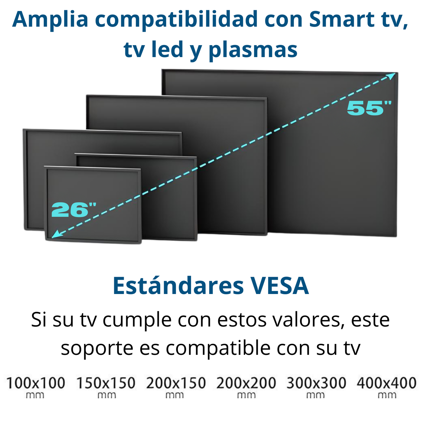 Soporte de tv extensible 26" a 55"