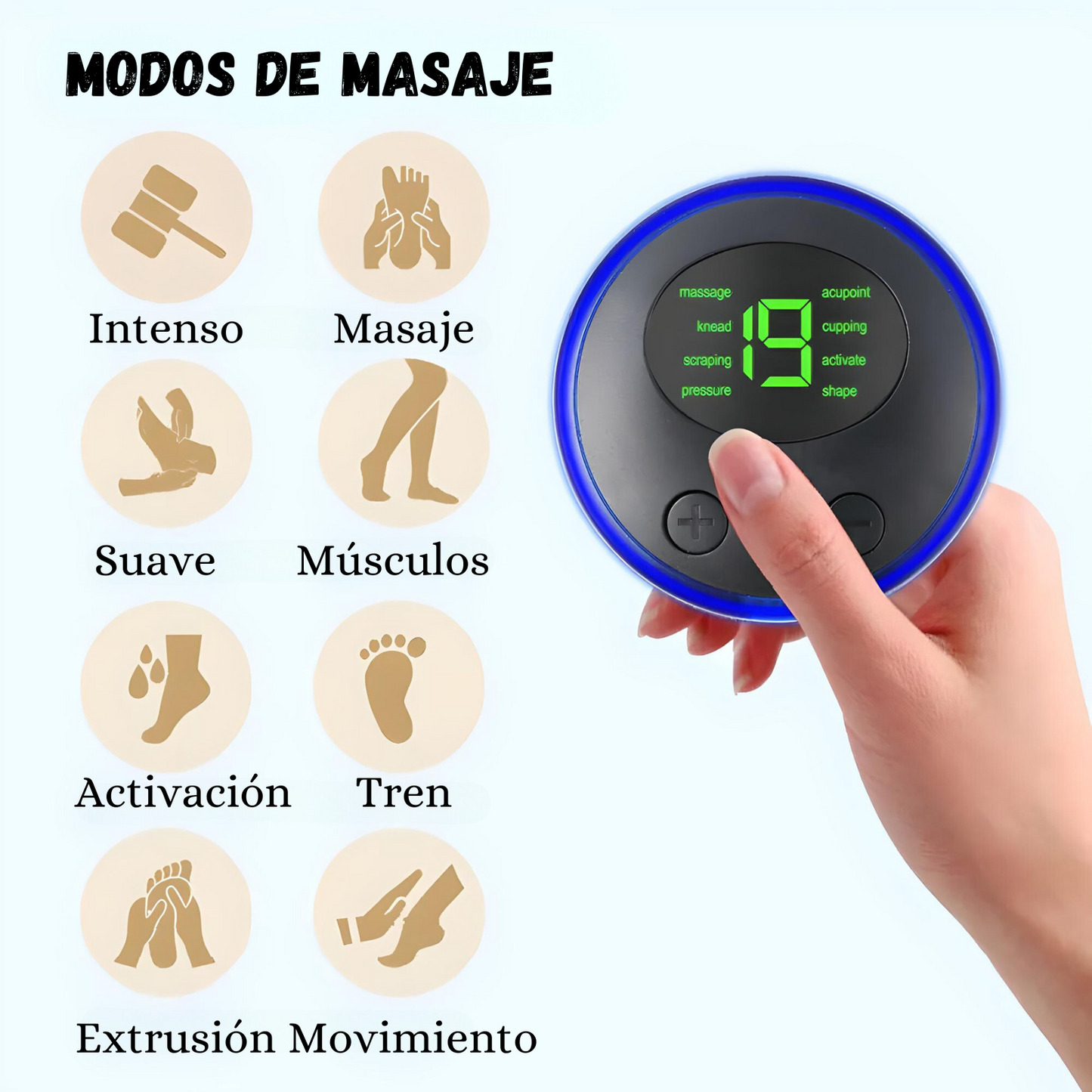 Mini Masajeador Eléctrico Cuerpo Completo Con Parche Batería