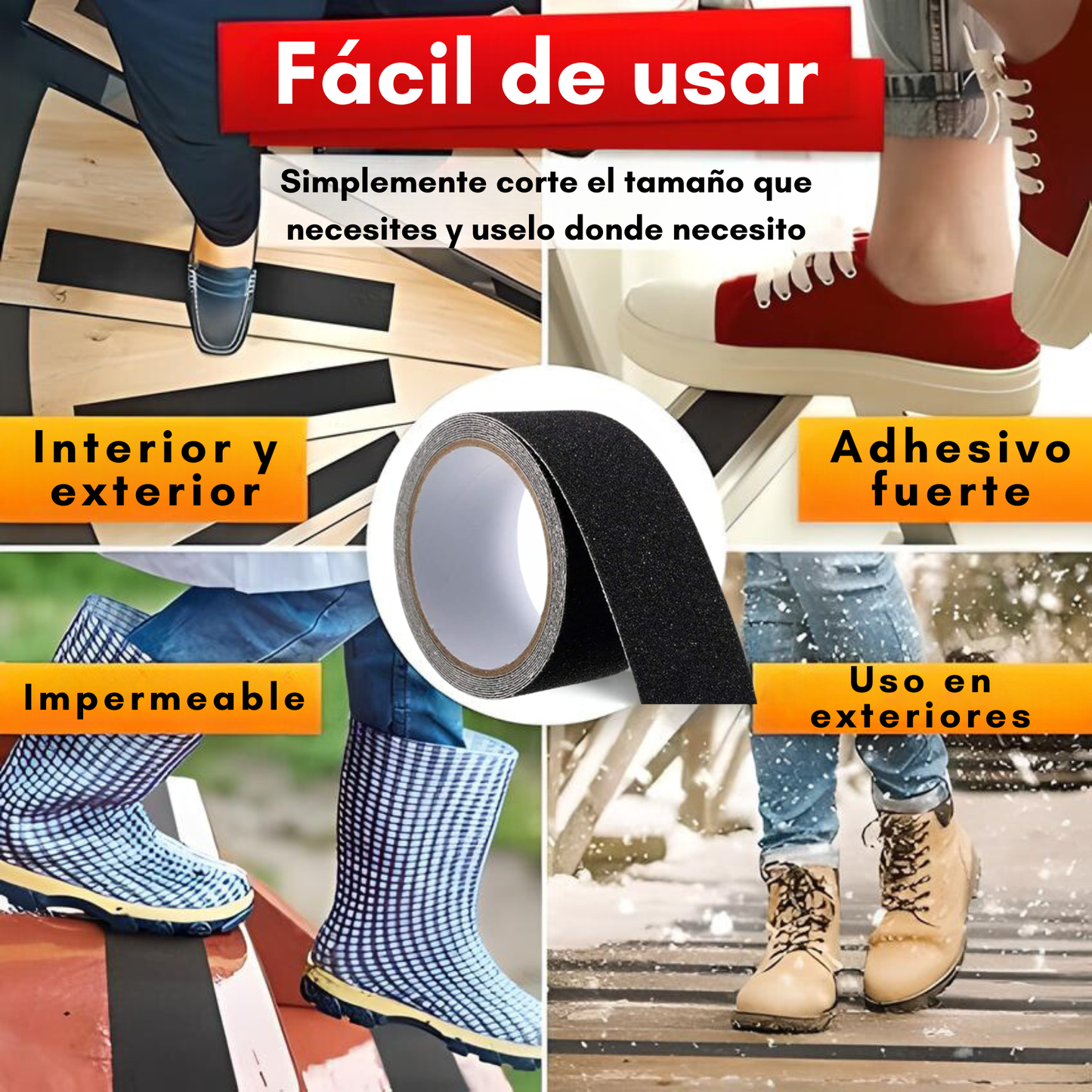 Cinta Antideslizante Adhesiva Anti-caídas Para Escaleras 5m