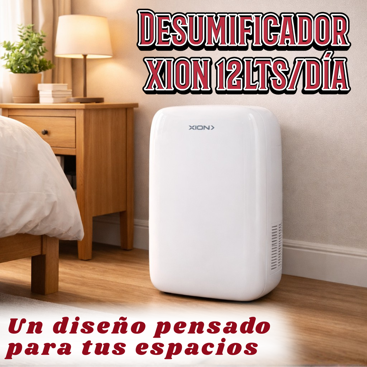 Deshumidificador De Aire Quita Humedad Hogar Baño 12lts Día