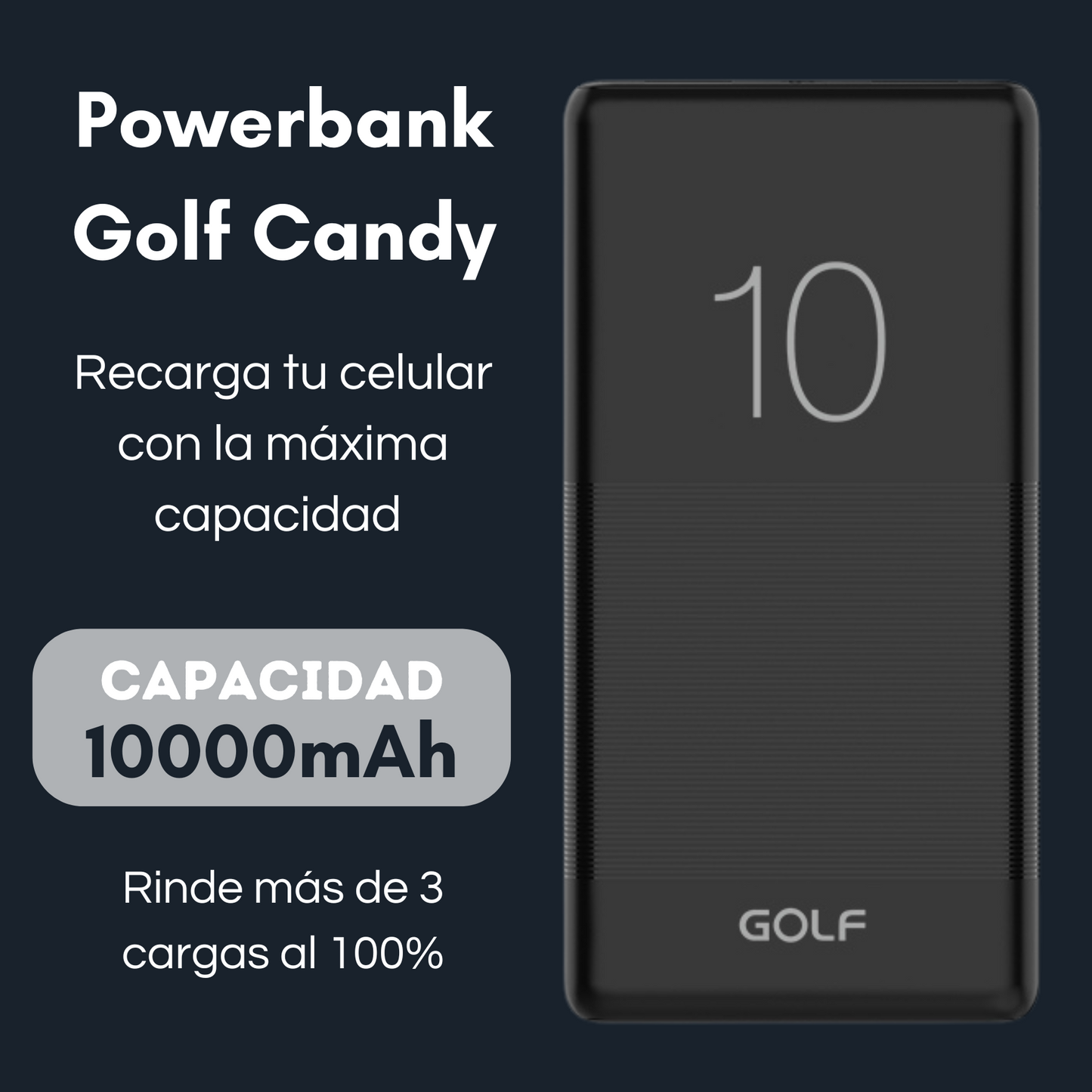 Powerbank Cargador Portátil Usb Batería 10000ah Carga Rápida