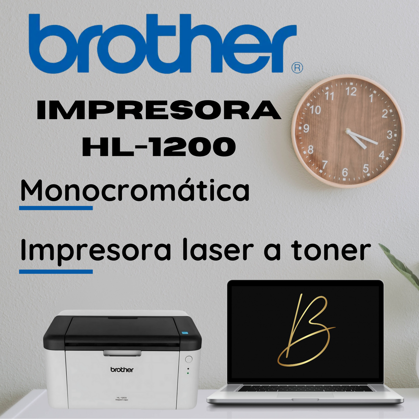 Impresora Láser A4 Monocromática Brother De Toner Hl-1200