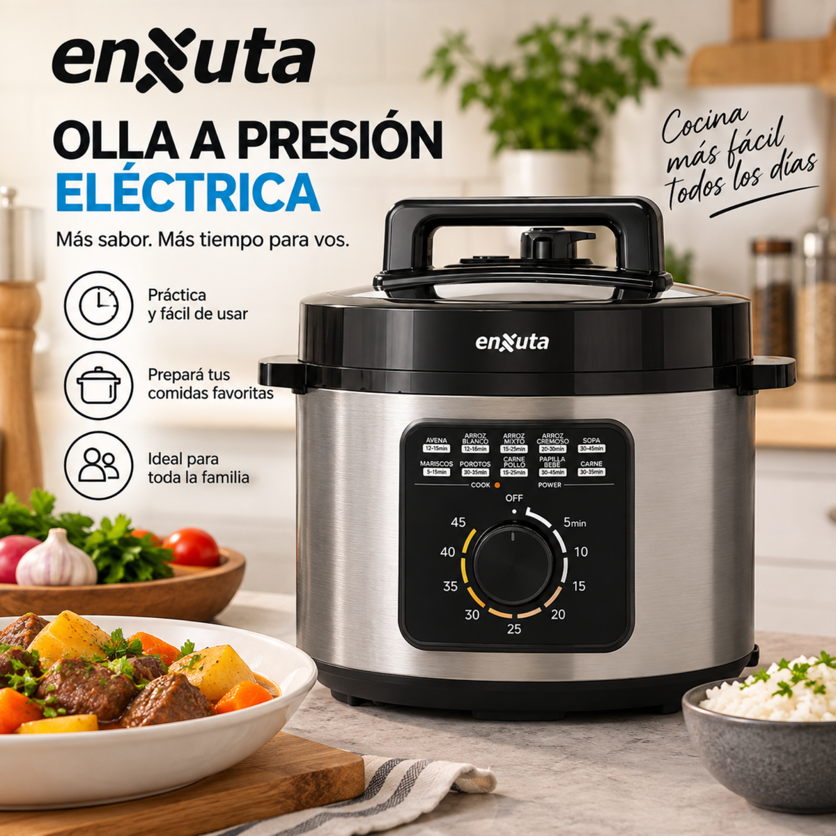 Olla Arrocera A Presión Eléctrica Olla Comida Arroz 1000w