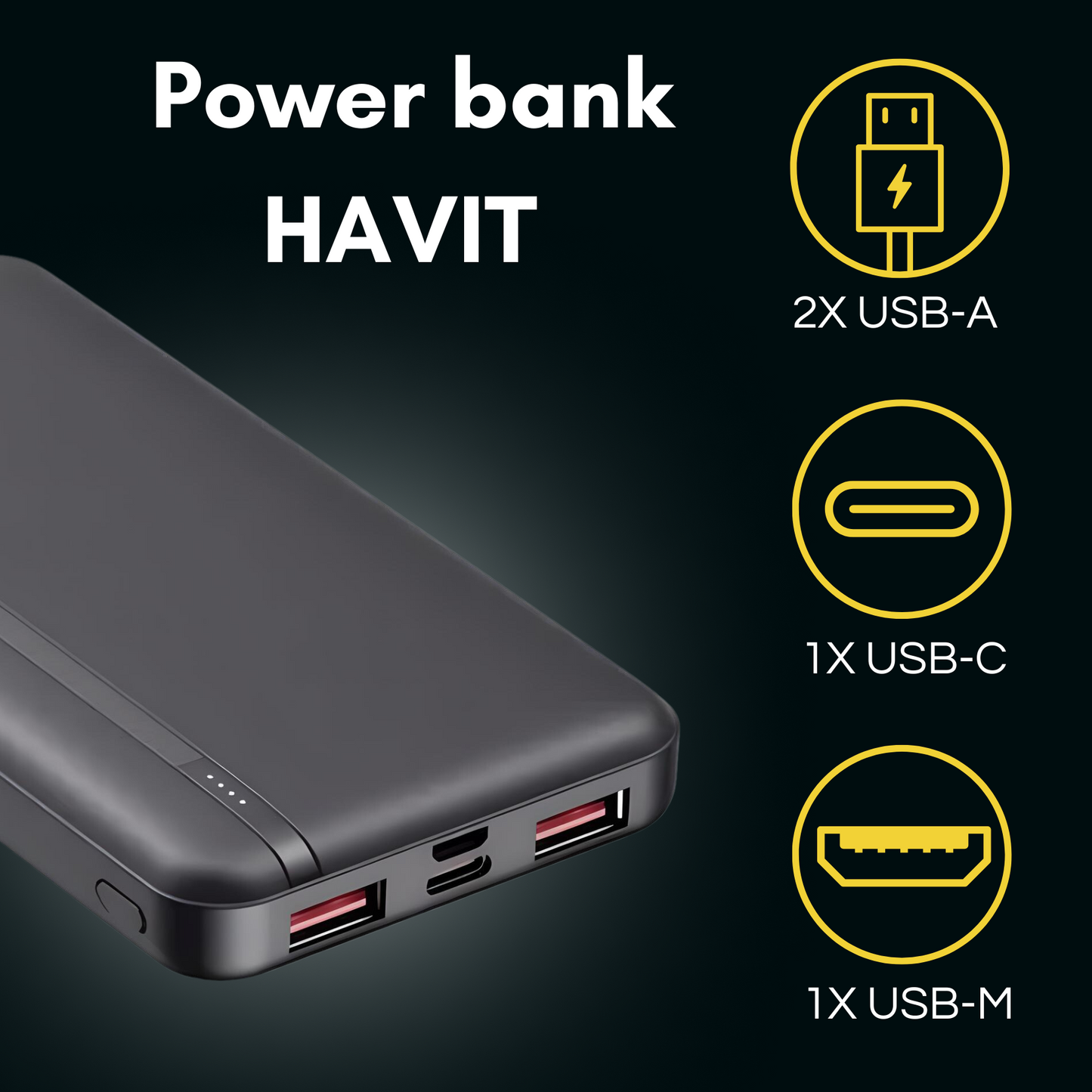 Power Bank Batería Externa Portátil Usb-c De Carga Rápida