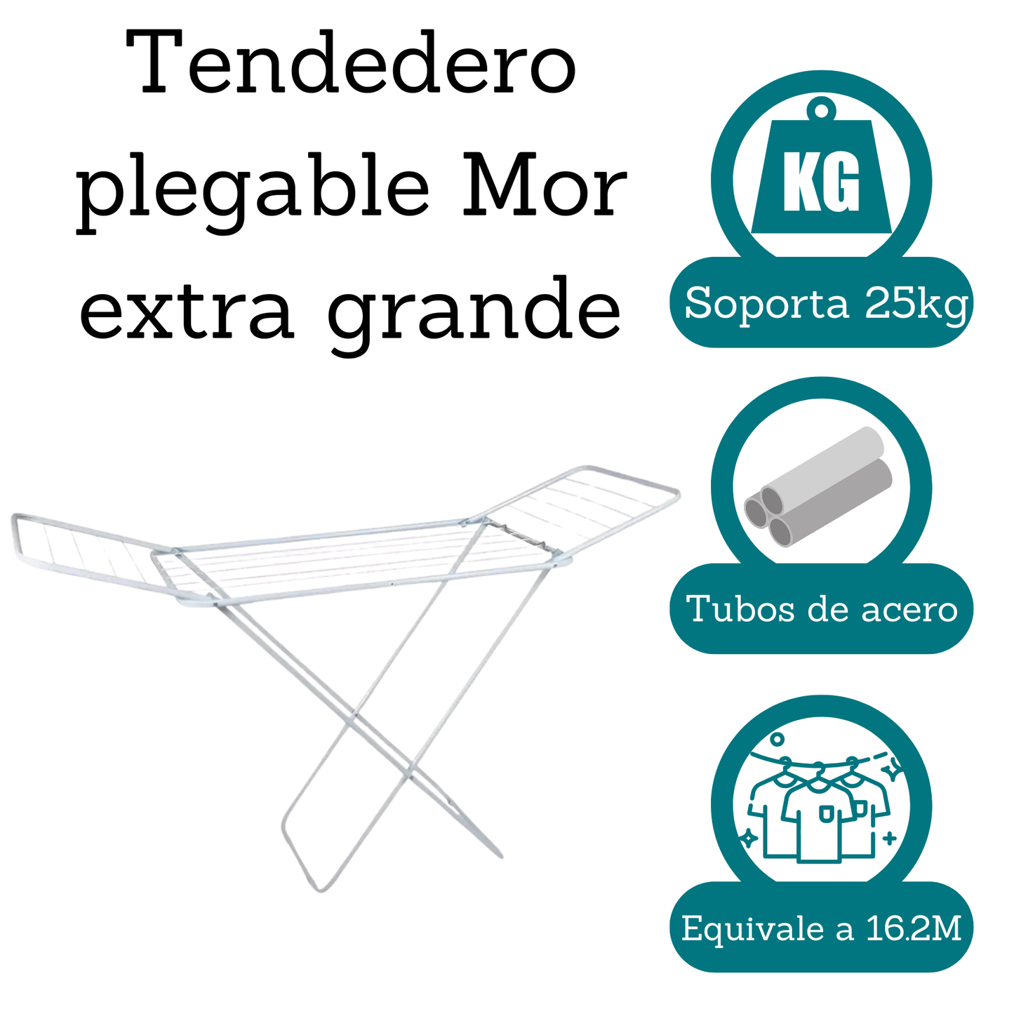 Tendedero Ropa Mor EXTRA GRANDE Tender Plegable Exterior