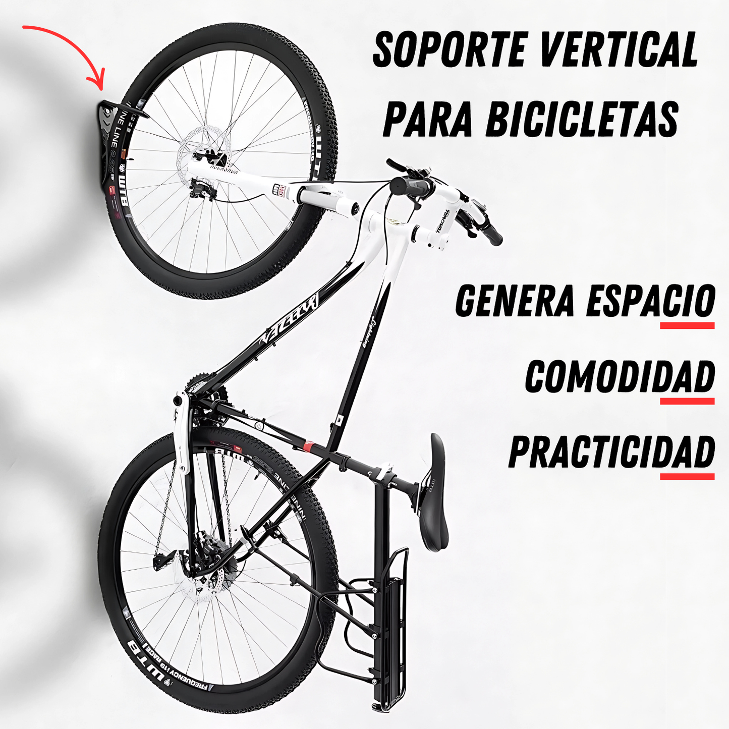 Soporte Bicicleta De Pared Vertical Gancho Universal Bicicletas