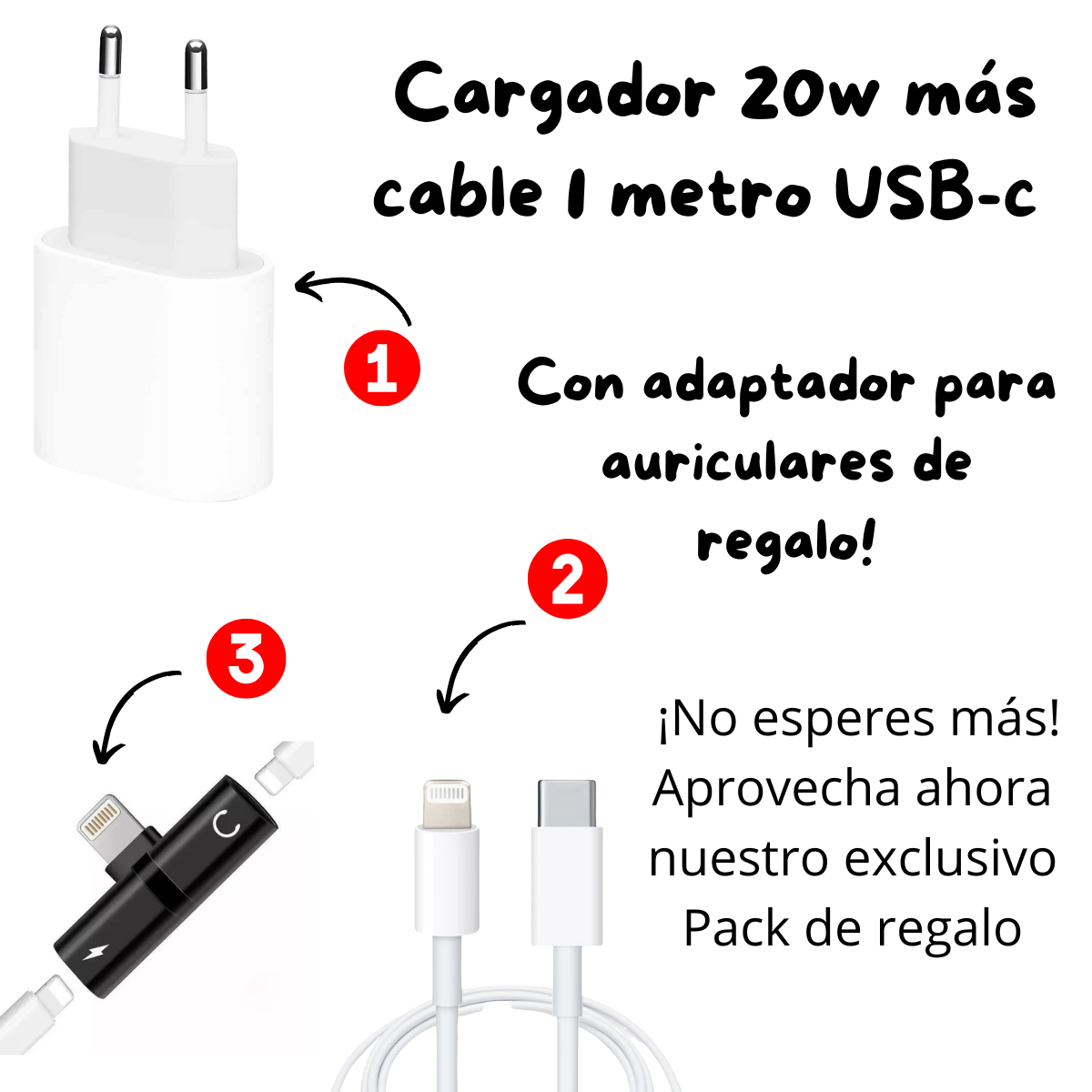 Cargador con cable compatible para Iphone