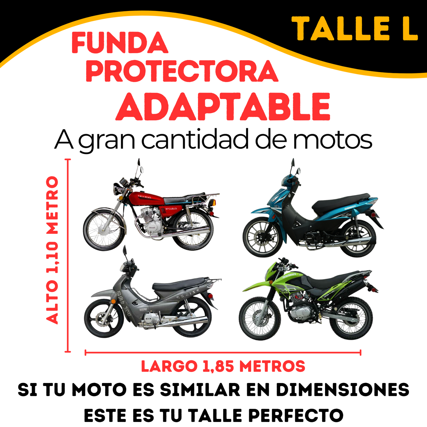 Funda Cubre Moto Lona Impermeable Afelpada Cobertor De Motos BLACKBUCKS