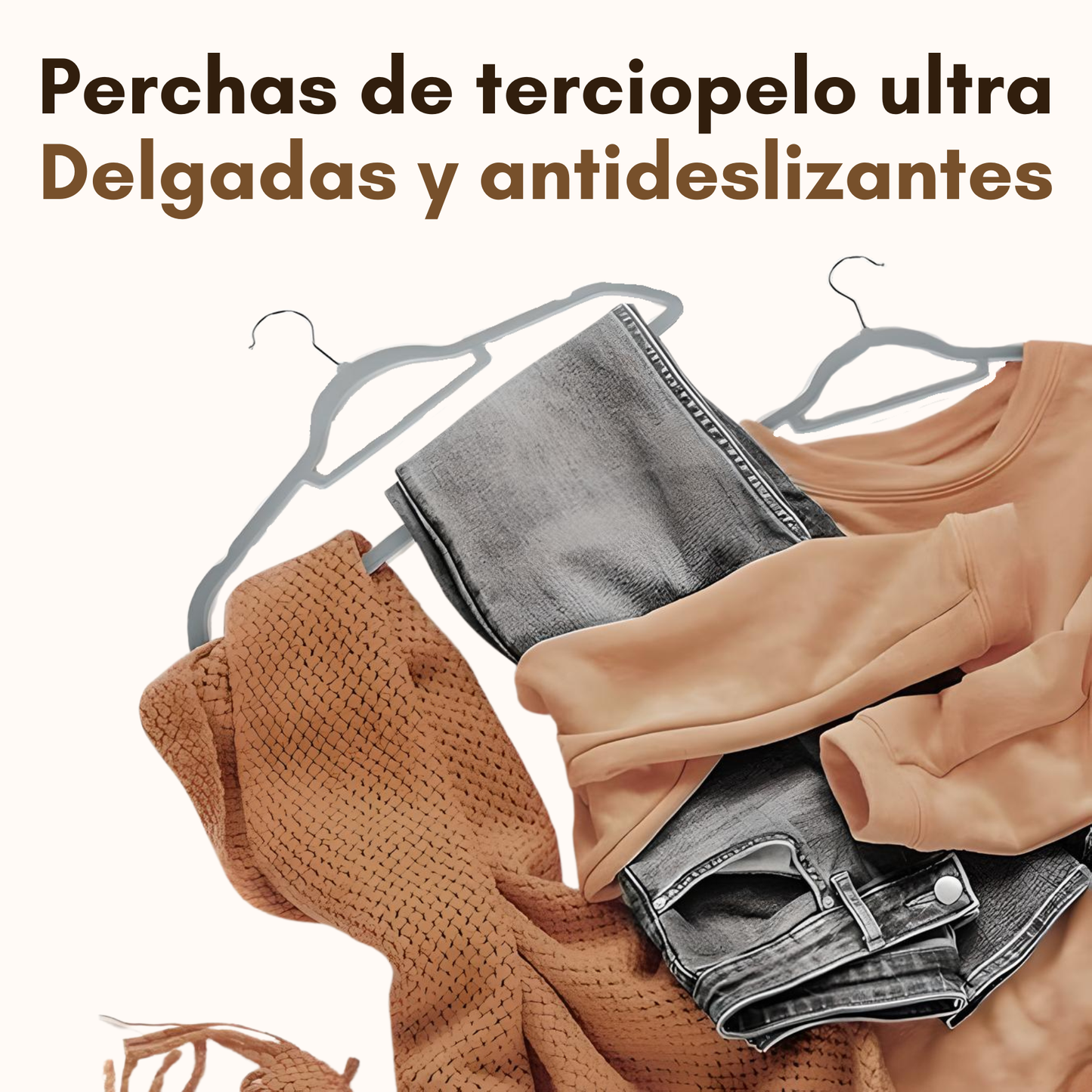 Percha Para Ropa Fina Antideslizante Forradas En Terciopelo