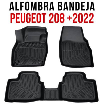 Alfombra PEUGEOT 208 Bandeja Rígida 5d Bandeja De Piso Auto Set alfombras TPE RÍGIDO