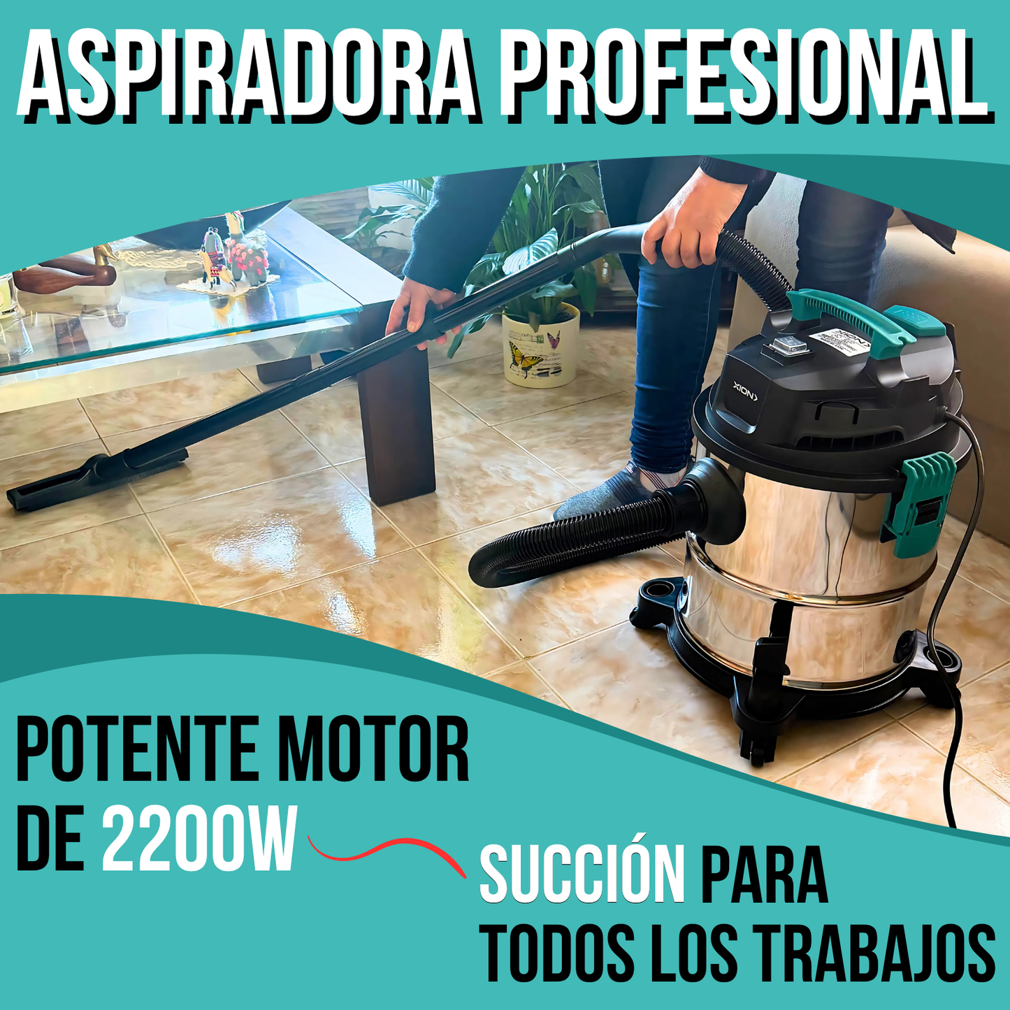 Aspiradora Industrial Profesional Sin Bolsa Tacho Balde 2200W
