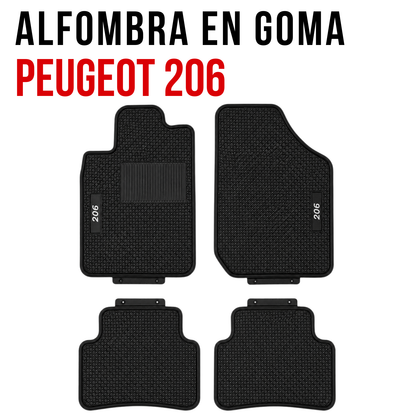 Alfombra Auto Peugeot 206 Juego Específico En Goma Calidad