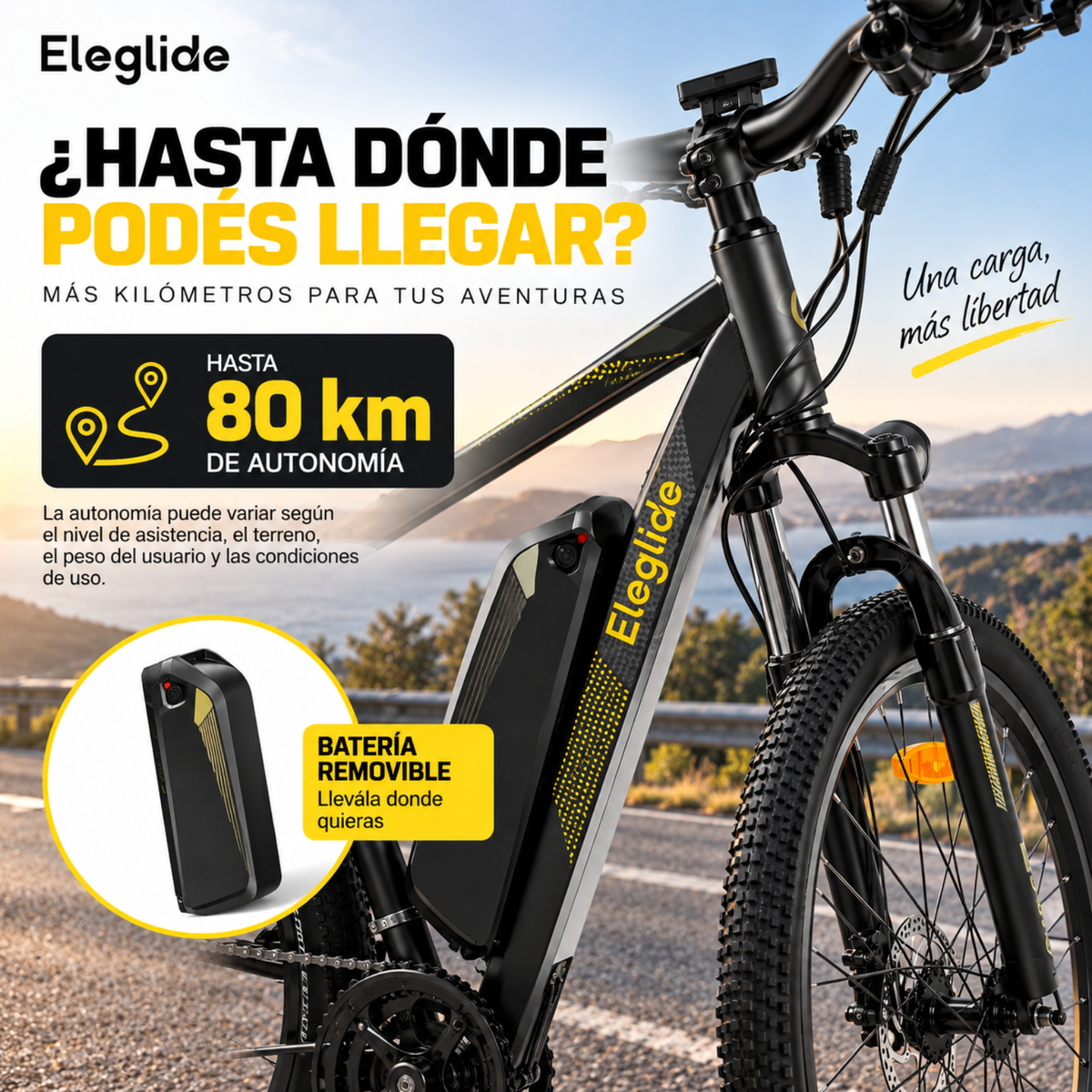 Bicicleta Eléctrica A Batería Con Motor Bici 27.5 Pulgadas