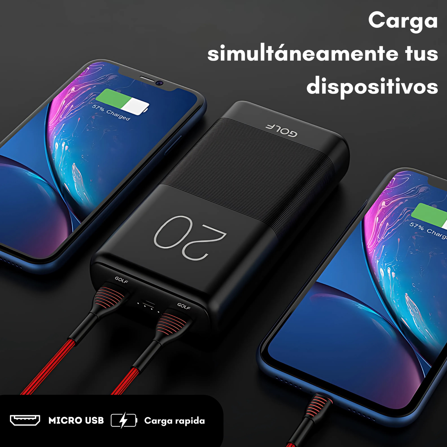 Power Bank Batería Externa Portátil De Carga Rápida 20000mah